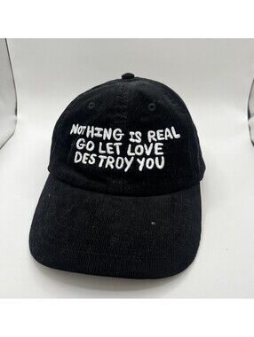 Arch Budzar Corduroy Cap - Black Indie Artist Poetry- One Size